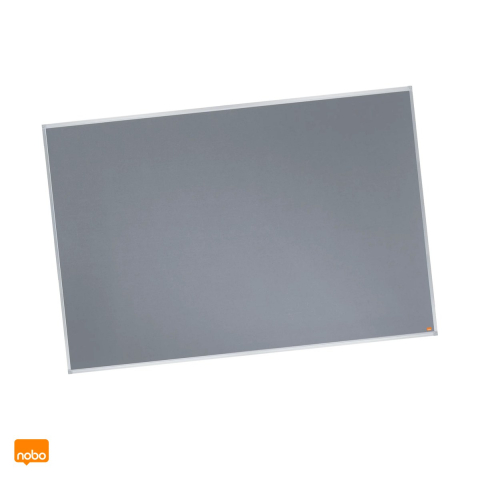 Sisteme de afisare, prezentare si plannere - Panou textil Nobo Essentials, montare prin colturi sau suporturi de suspendare, format portret sau orizontal, 180x120 cm, gri