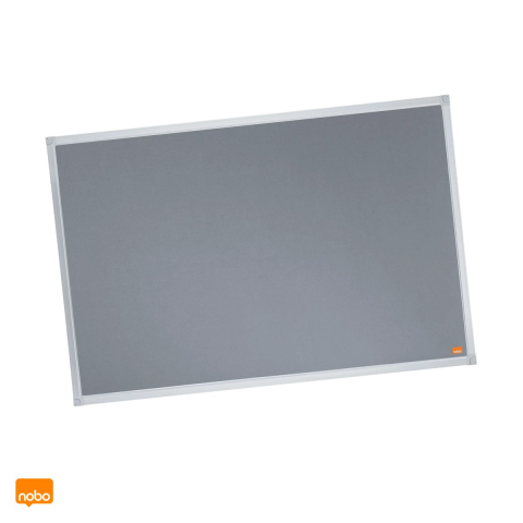 Birotica papetarie - Panou textil Nobo Essentials, montare prin colturi sau suporturi de suspendare, format portret sau orizontal, 90x60 cm, gri