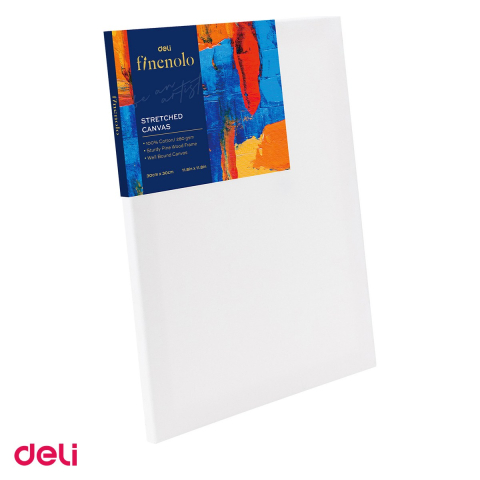 Acuarele, pensule si blocuri de desen - Panza pictura pe sasiu Deli, 280 g/mp, 30x30 cm