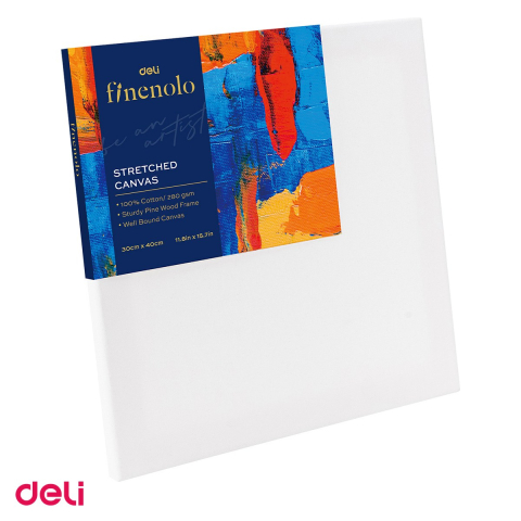 Acuarele, pensule si blocuri de desen - Panza pictura pe sasiu Deli, 280 g/mp, 30x40 cm