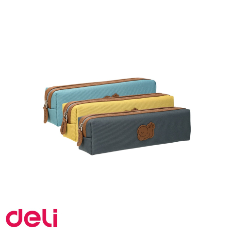 Birotica papetarie - Penar etui tubular Deli Cute Dog, cu fermoar, culori asortate, pentru scoala