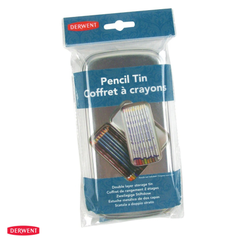 Birotica papetarie - Penar metalic Derwent Professional cu despartitor, argintiu