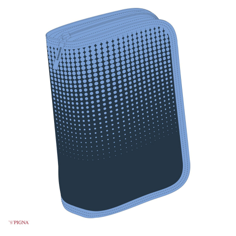 Birotica papetarie - Penar Pigna Dots, echipat 31 piese 1 fermoar 2 extensii bleu, albastru