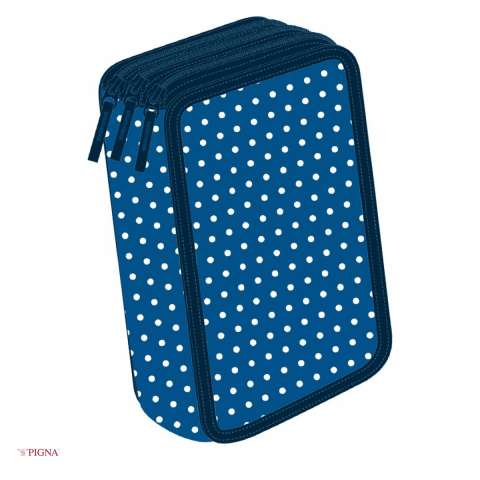 Birotica papetarie - Penar Pigna Dots, neechipat sf 3 fermoare, albastru
