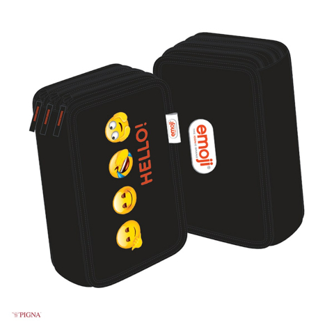 Birotica papetarie - Penar Pigna Emoji, neechipat 3 fermoare, negru