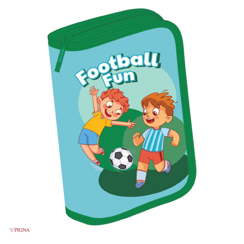 Birotica papetarie - Penar Pigna Fotbal, din textil, echipat 23 piese 1 fermoar 2 extensii, verde