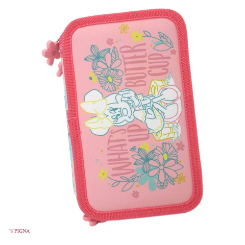 Birotica papetarie - Penar Pigna Minnie, neechipat 3 fermoare mouse blossom pastel, roz