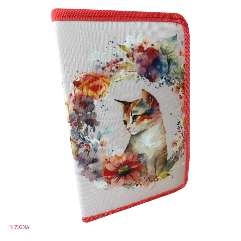 Birotica papetarie - Penar Pigna Pisica, din textil, echipat 23 piese 1 fermoar 2 extensii, roz