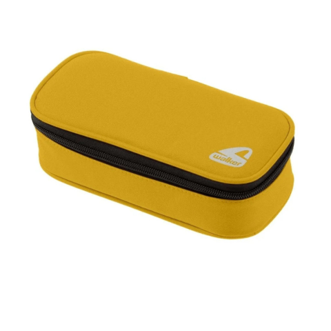 Accesorii insotitoare - Penar Walker model Classic, oval, neechipat, 21 x 10 x 6 cm, cu fermoar, galben