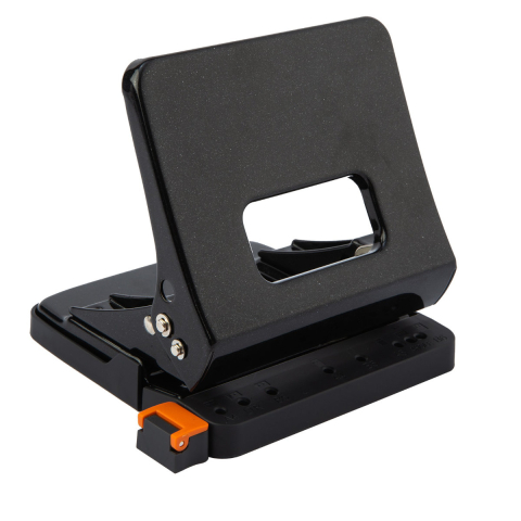 Birotica papetarie - Perforator 25 coli E0142 negru, metalic, cu tehnologie effortless pentru reducerea efortului cu 50%, distanta 80 mm