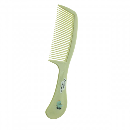 Piepteni - Pieptan cu maner, pentru coafare si ingrijirea parului, lungime 21.5 cm, Fashion dinosaur, 30 dinti rotunjiti, verde