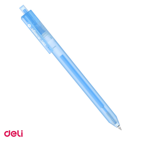 Birotica papetarie - Pix cu gel acrilic Deli G140, cu mecanism, varf 1 mm, cerneala albastra