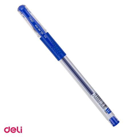 Birotica papetarie - Pix cu gel Deli 6600, cu grip, varf 0.5 mm, cerneala albastra