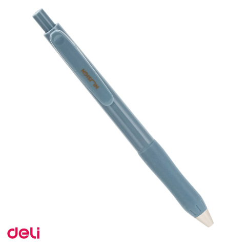 Birotica papetarie - Pix cu gel Deli, cu mecanism, varf 0.5 mm, cerneala albastra
