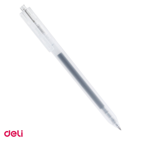 Birotica papetarie - Pix cu gel Deli, cu mecanism, varf 0.5 mm, cerneala gri