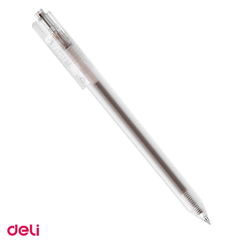 Birotica papetarie - Pix cu gel Deli, cu mecanism, varf 0.5 mm, cerneala maro