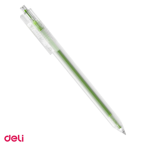 Birotica papetarie - Pix cu gel Deli, cu mecanism, varf 0.5 mm, cerneala verde deschis