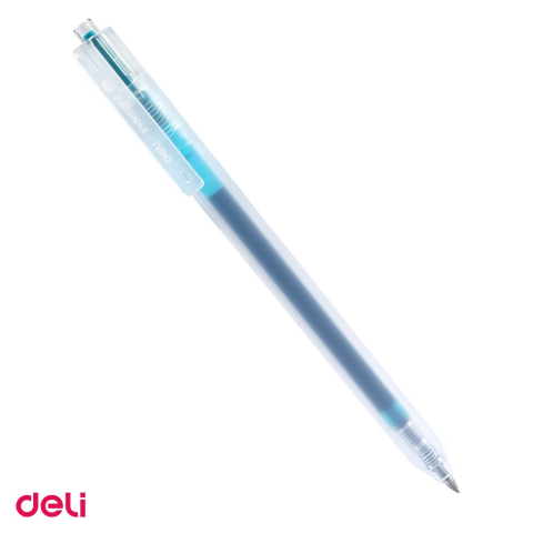 Birotica papetarie - Pix cu gel Deli, cu mecanism, varf 0.5 mm, cerneala verde inchis