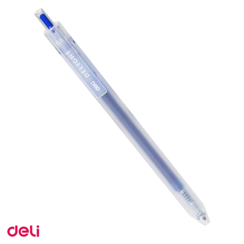 Birotica papetarie - Pix cu gel Deli Delight, cu mecanism, varf 0.5 mm, cerneala albastra