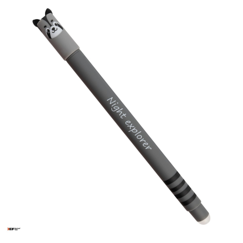 Birotica papetarie - Pix cu gel Eberhard Faber Animal Erase it!, varf de 0,7 mm, Raton, cu cerneala albastra, reincarcabil, se poate sterge