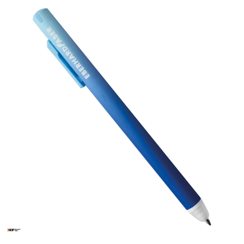 Birotica papetarie - Pix cu gel Eberhard Faber Click It!, varf de 0,7 mm, bleu/albastru, cu cerneala albastra, reincarcabil, se poate sterge