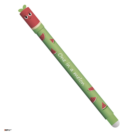 Birotica papetarie - Pix cu gel Eberhard Faber Fruity Erase it!, varf de 0,7 mm, Pepene rosu, cu cerneala albastra, se poate sterge