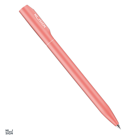 Birotica papetarie - Pix cu gel Nusign, cu mecanism, varf 0.5 mm, cerneala albastra, corp roz