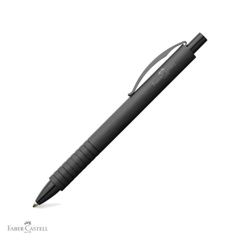 Pixuri premium - Pix cu mecanism Faber-Castell Essentio Aluminium, corp metalic negru, mina neagra B, pentru uz profesional