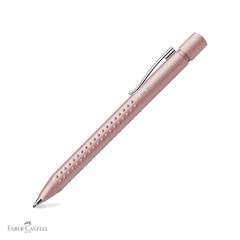 Pixuri cu mecanism - Pix cu mecanism Faber-Castell Grip 2011 Rose Pale, forma triunghiulara ergonomica, varf XB albastru