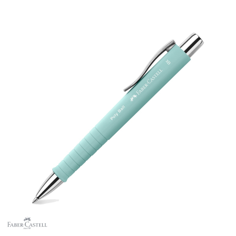 Pixuri cu mecanism - Pix cu mecanism Faber-Castell Poly Ball Bleu Caraibe, grip ergonomic triunghiular, mina albastra XB, editie limitata