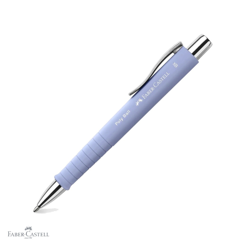 Pixuri cu mecanism - Pix cu mecanism Faber-Castell Poly Ball, grip ergonomic triunghiular, culoare lila iris, rezerva XB albastra