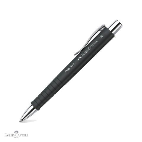 Pixuri cu mecanism - Pix cu mecanism si grip Faber-Castell Poly Ball XB, corp triunghiular ergonomic, scriere albastra 0.7 mm