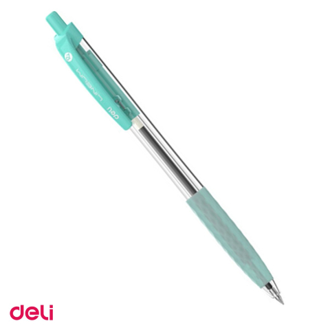 Birotica papetarie - Pix Deli Lineum, cu mecanism, cu grip, varf 0.7 mm, cerneala albastra