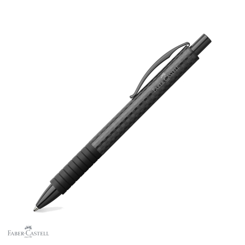 Pixuri premium - Pix premium Faber-Castell Basic Black Carbon, corp negru cu accesorii cromate, rezerva neagra B, pentru birou si uz profesional