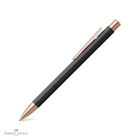 Pixuri premium - Pix premium Faber-Castell Neo Slim Metal, corp subtire din metal lacuit negru cu detalii rose gold, pentru profesionisti