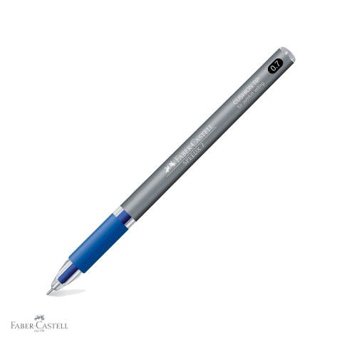 Pixuri unica folosinta - Pix unica folosinta Faber-Castell SpeedX, varf 0.7 mm, cerneala albastra, retractabil la presiune