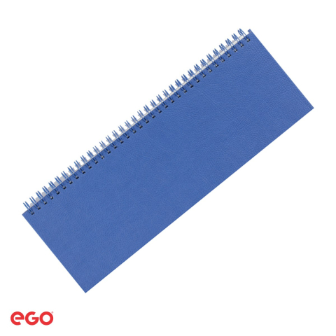 Agende si calendare - Planner de birou saptamanal Ego Bref 2027 cu spira, 30x10 cm, 112 pagini, hartie ivory, albastru