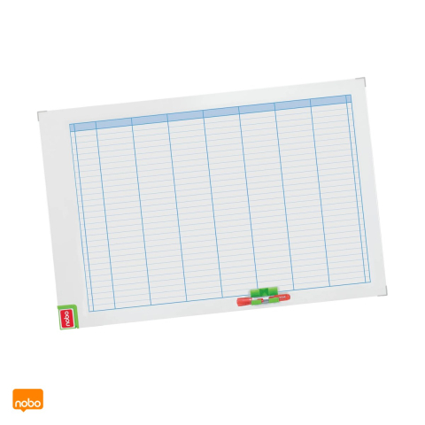 Birotica papetarie - Planner saptamanal magnetic Nobo Performance, suprafata cu stergere usoara, kit magnetic de planificare inclus, 90x60 cm