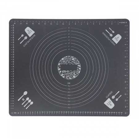 Casnice - Plansa modelatoare 400x500 mm, cu grile de masurare marcate, din silicon alimentar pentru framantat, gri