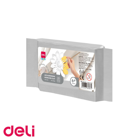 Birotica papetarie - Plastilina pentru modelaj Deli, lut alb cu textura fina, se intareste la aer, 500g