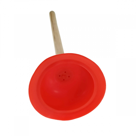 Accesorii sanitare - Pompa cu ventuza din cauciuc, diametru 155 mm, pentru desfundat scurgerea chiuveta si dus, cu maner de lemn de 39 cm