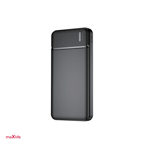 Energy - Power bank Maxlife MXPB-01 10000 mAh, 10 W, Li-Poly, USB-A / microUSB, USB tip A, USB-C, Micro USB, Negru