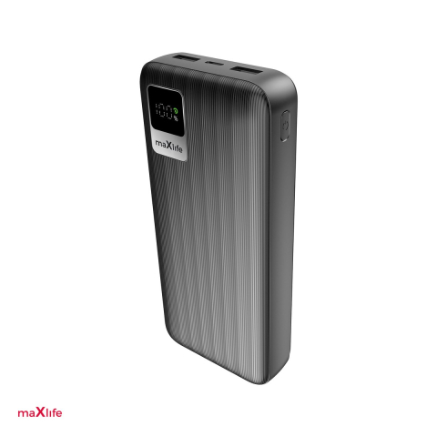 Baterii Power Bank - Power bank Maxlife MXPB-07 20000 mAh, USB-A, USB-C, intrare 5 V = 2 A, 10 W, 5V / 2A 10W, USB-A / USB-C, Negru