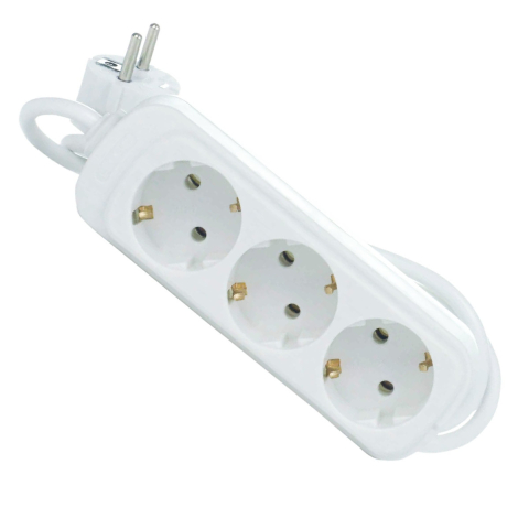 Prelungitoare priza - Prelungitor 3 Prize Cablu 3m 2200W Alb Protectie Sporita