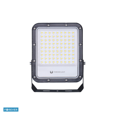 Iluminare exterior - Proiector LED Proxim+ 50W 6500K 7500lm 230V IP65 Forever, dimensiuni 159 x 43 x 185mm, cablu 30cm, Negru