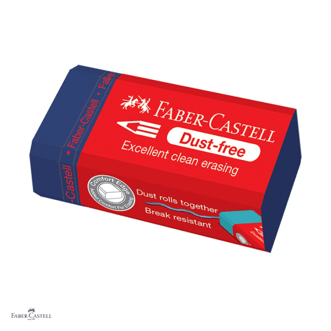 Birotica papetarie - Radiera pentru creion Faber-Castell Dust Free Trend 24, cu manson protector, culori asortate