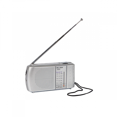 Multimedia Player - Radio portabil AM/FM/SW, cu antena, BLOW RA7 13231, 135 x 70 x 35 mm, 2 x baterii R6, jack 3.5mm, gri