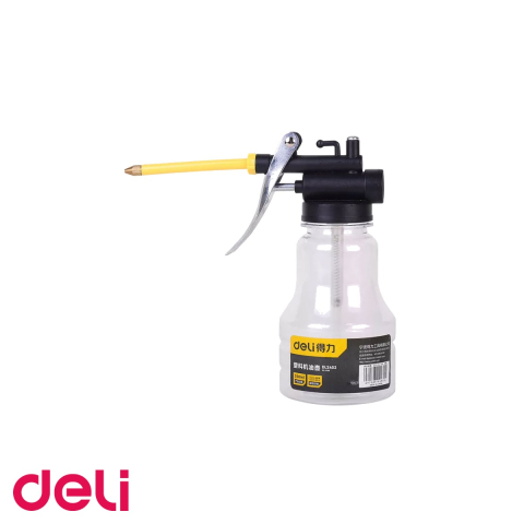 Unelte de ungere si lubrifiere - Recipient de gresare Deli, 250 ml, corp plastic cu varf alama, aplicare fluida ulei in spatii greu accesibile