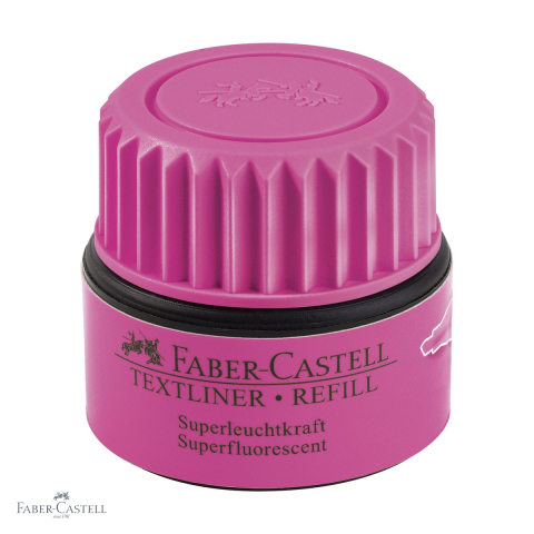 Refill markere - Refill textmarker roz Faber-Castell, cerneala pe baza de apa, 25 ml, pentru reincarcarea textmarkerelor 1543, 1546, 1548