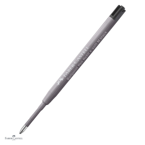 Rezerve pentru pixuri cu bila - Rezerva Faber-Castell x-soft, varf M, pentru instrumente cu rezerve standard de mare capacitate, negru